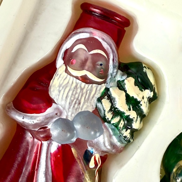 Vintage Old World Christmas 6 Father Christmas Mini Light Covers Santa Excellent - Picture 6 of 13